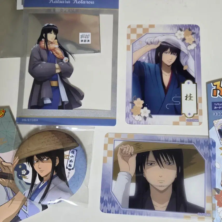 [BUNJANG] Gintama Katsura Random Can Badge &amp; Clear Card Bundle Set / 일괄가격> 은혼 랜덤캔뱃지,클리어카드 카츠라