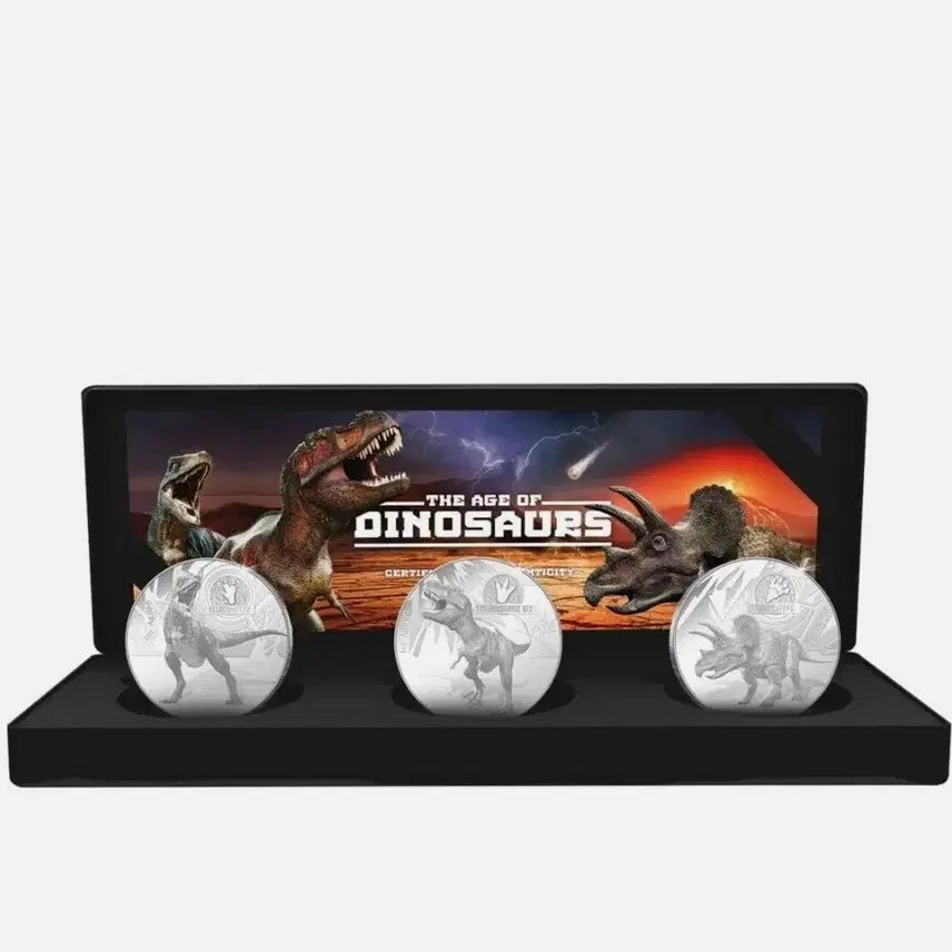 [BUNJANG] 2021 Solomon Islands 3oz Dinosaur Age Solid Silver Collection Set (3 Medals) / 2021 솔로몬 3온스 공룡시대 솔리드 실버 컬렉션 3종 세트