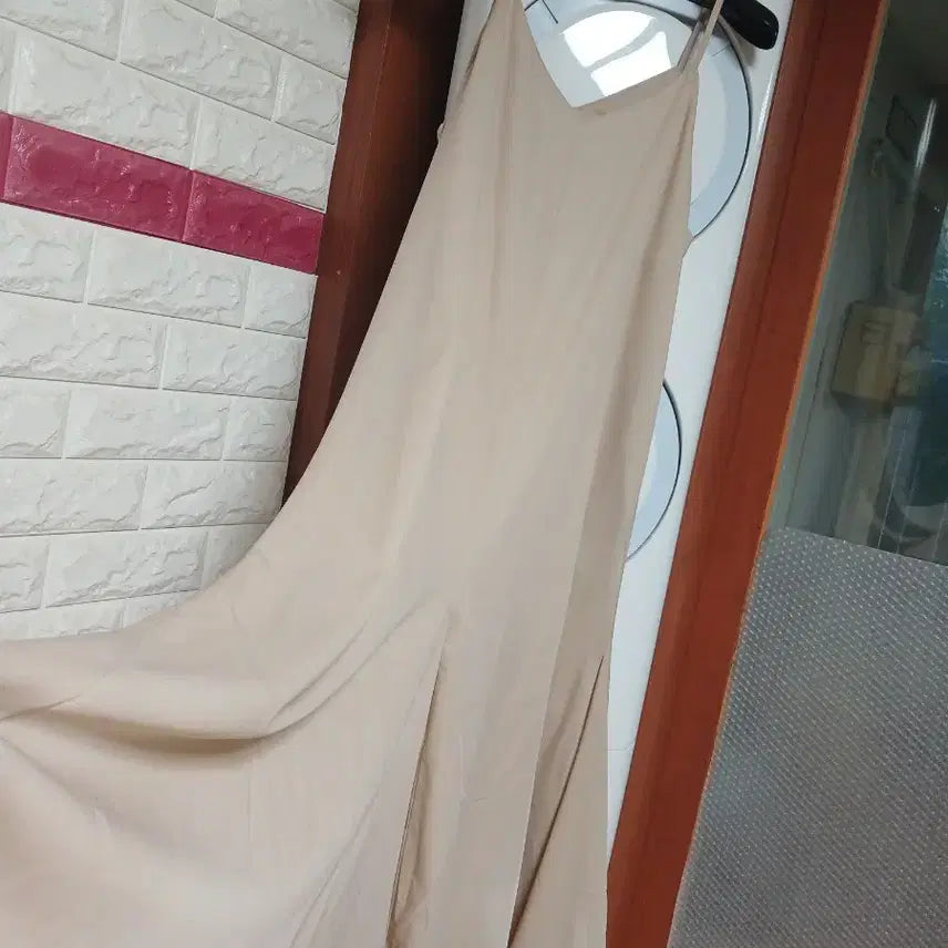 [BUNJANG] Beige Sleeveless Long Dress / 베이지색 민소매 롱 원피스