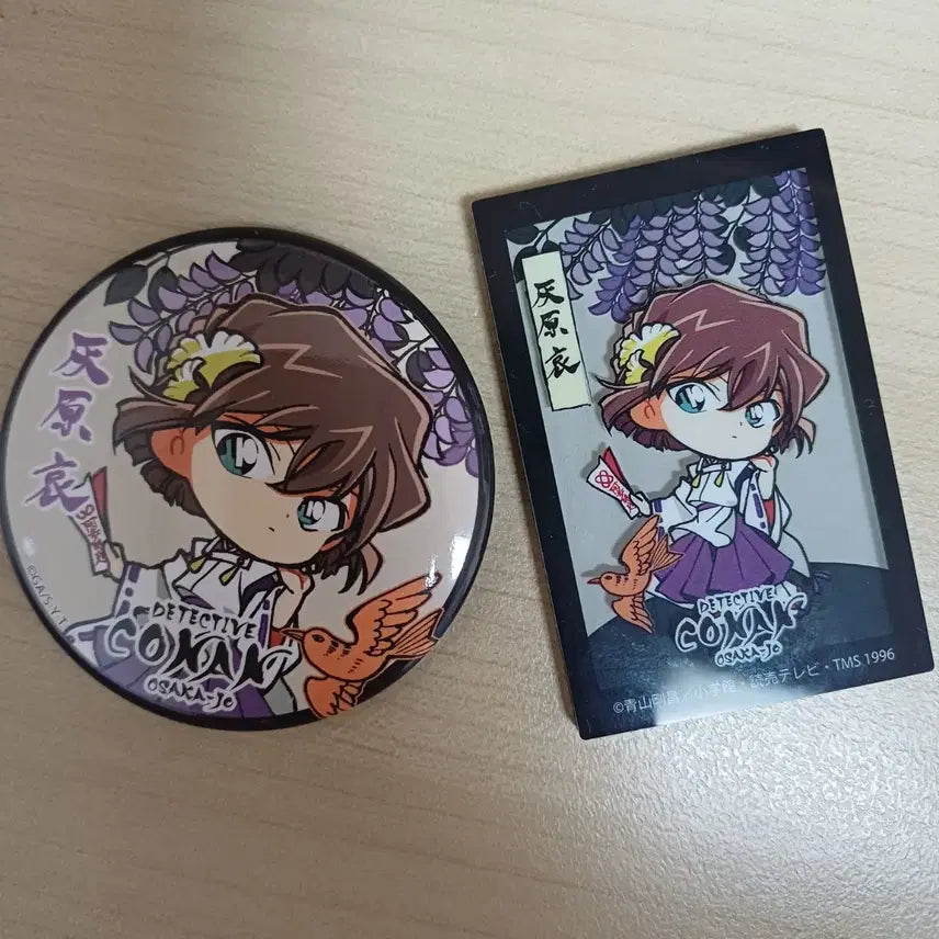 [BUNJANG] Detective Conan Haibara Ai Osaka Castle Badge &amp; Magnet Set / 명탐정 코난 굿즈 뱃지 캔뱃지 하이바라 아이 오사카성 홍장미 마그넷자석