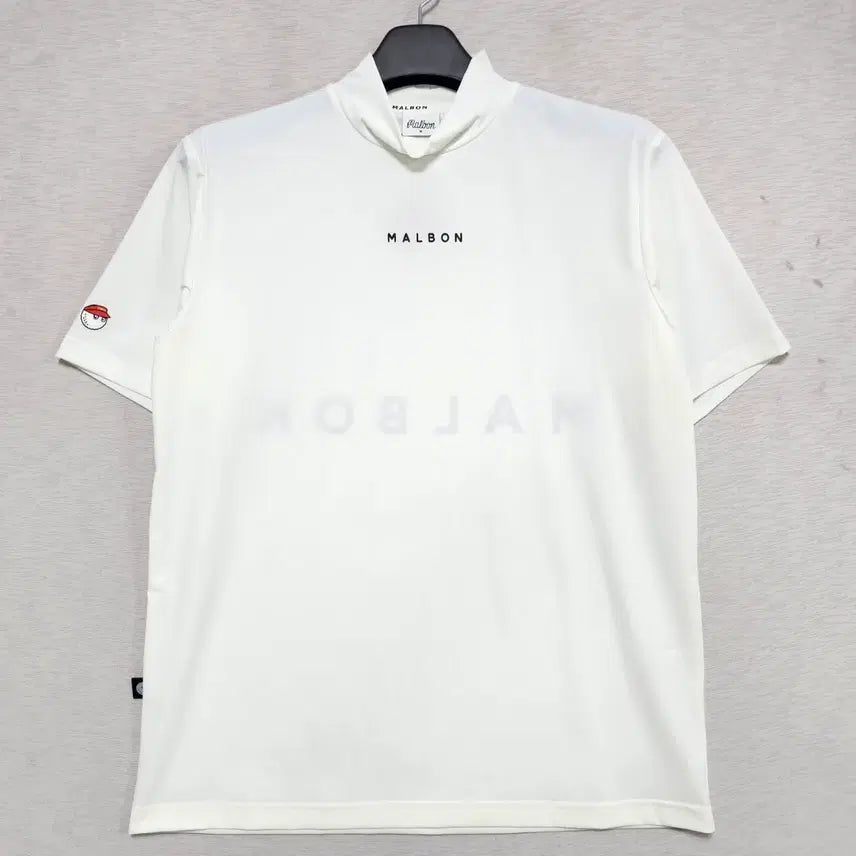 [BUNJANG] Malbon Mock Neck Golf T-Shirt White Size M (95) / 말본 모크넥 골프티셔츠 남자95사이즈ㅡ1231ㅁㅁ