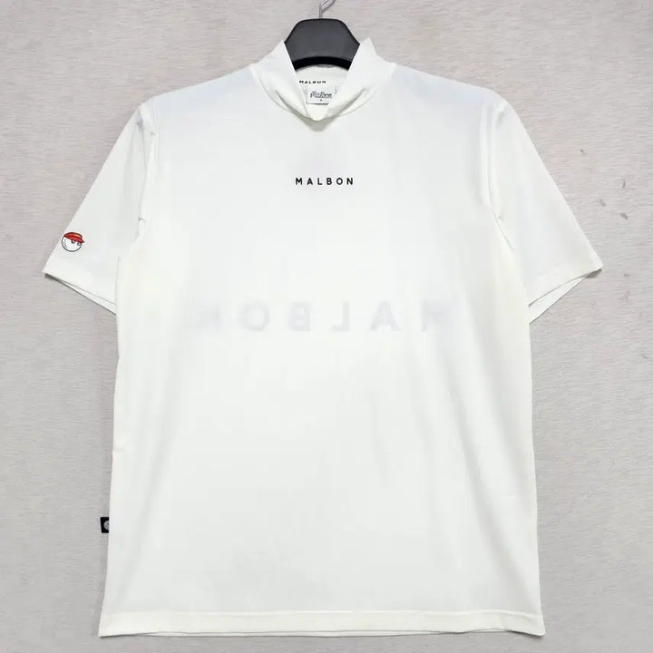[BUNJANG] Malbon Mock Neck Golf T-Shirt White Size M (95) / 말본 모크넥 골프티셔츠 남자95사이즈ㅡ1231ㅁㅁ