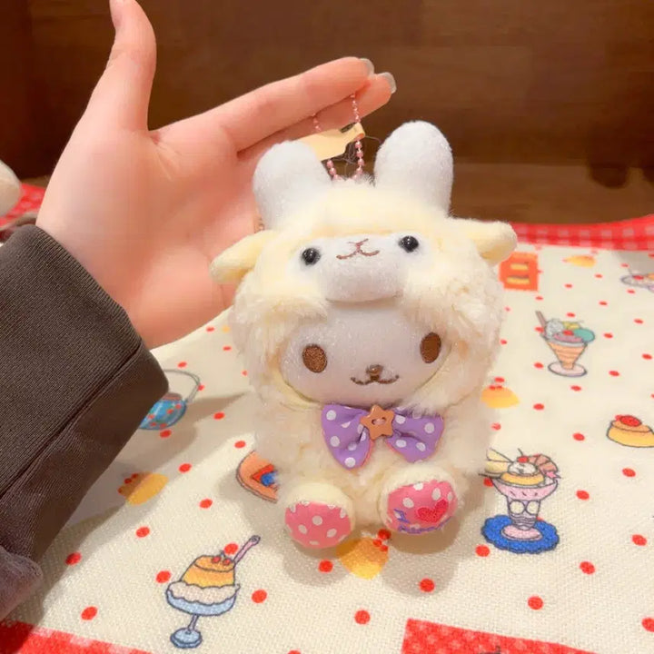 [BUNJANG] Vintage Usagi-zukin Alpaca Rabbit Doll Keychain / 고전 우사즈킨 알파카 토끼 인형 키링