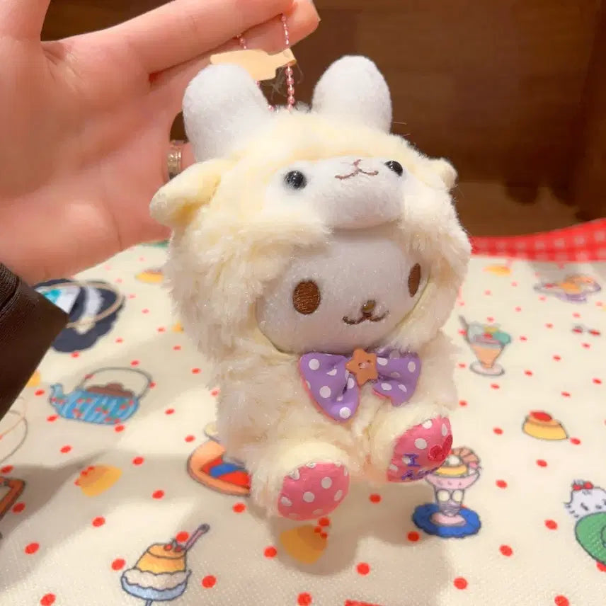 [BUNJANG] Vintage Usagi-zukin Alpaca Rabbit Doll Keychain / 고전 우사즈킨 알파카 토끼 인형 키링
