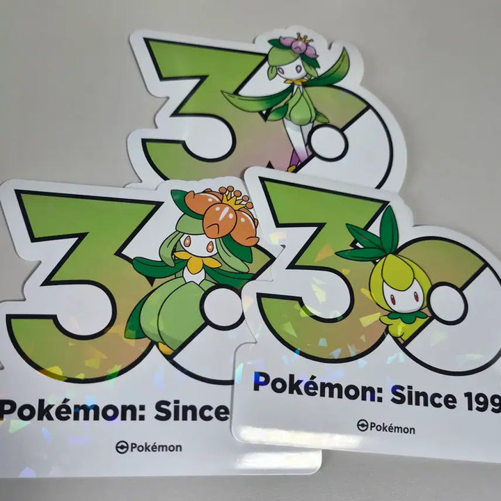 [BUNJANG] Pokemon 30th Anniversary Logo Stickers Cherubi, Cherrim, Spiritomb Set / 포켓몬 30주년 로고 스티커 치릴리,드레디어,히스이드레디어 판매합니다.