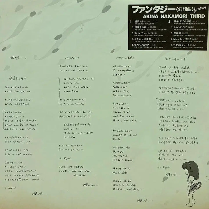 [BUNJANG] Akina Nakamori Fantasy LP / 시티팝 나카모리 아키나 Akina Nakamori-Fantasy LP
