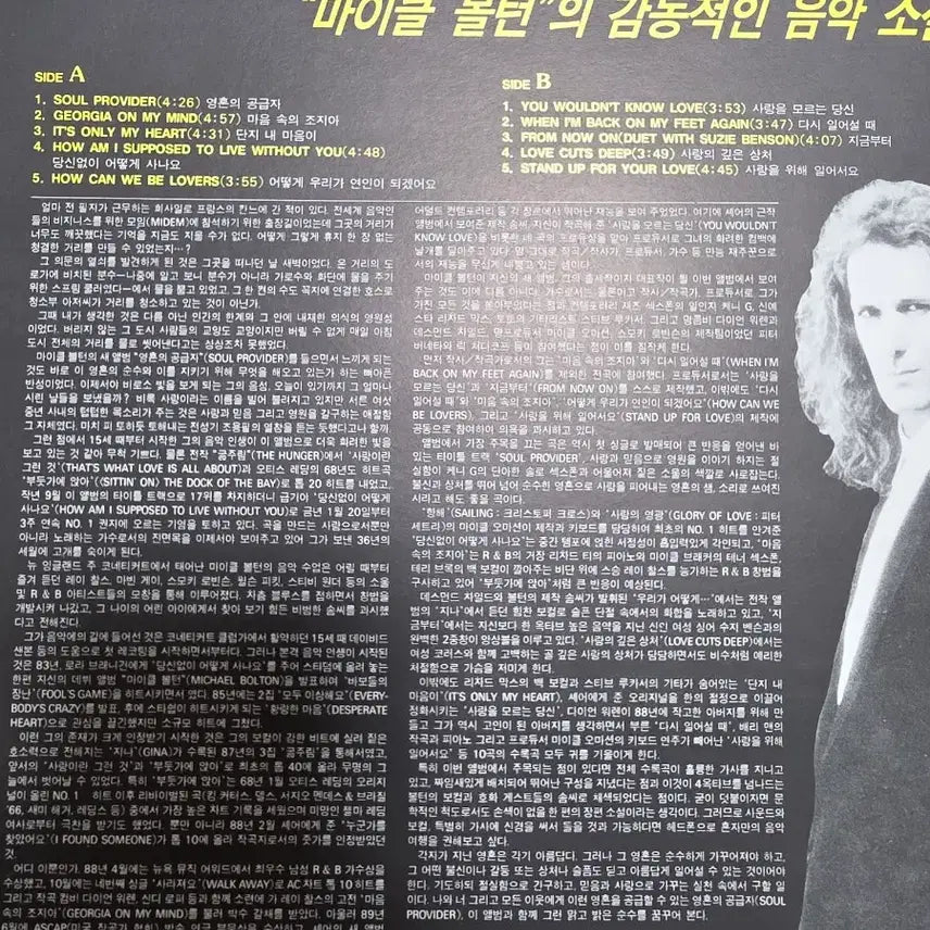 [BUNJANG] Michael Bolton Soul Provider LP / 마이클 볼튼 LP Soul Provider