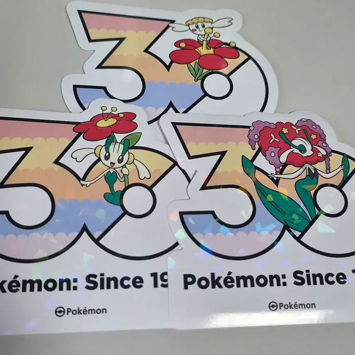 [BUNJANG] Pokemon 30th Anniversary Logo Sticker Set (Flabebe, Floette, Florges) / 포켓몬 30주년 로고 스티커 플라베베 플라엣테 플라제스 판매합니다.