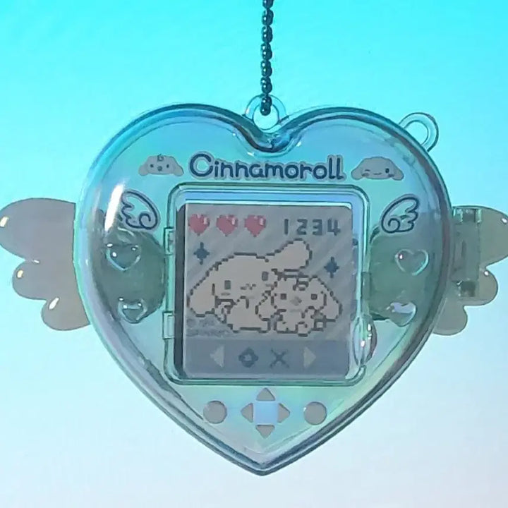 [BUNJANG] Cinnamoroll &amp; Milk Mizuiro Sky Blue Game Console Case Keychain / 시나모롤 &amp; 밀크 미즈이로 하늘색 게임기 케이스 키링