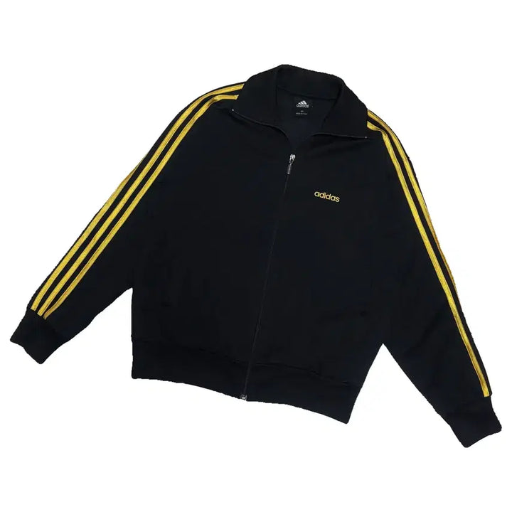 [BUNJANG] Adidas Black Gold Spell Logo Jersey Zip-up Track Top / 아디다스 블랙 골드 스펠로고 져지 집업 트랙탑