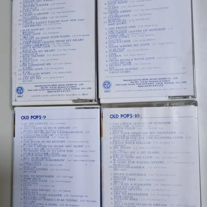 [BUNJANG] Nostalgic Pop Songs Oldies Collection (Cassette Tapes) / 추억의 팝송 올드팝송 4장 (카세트테이프)