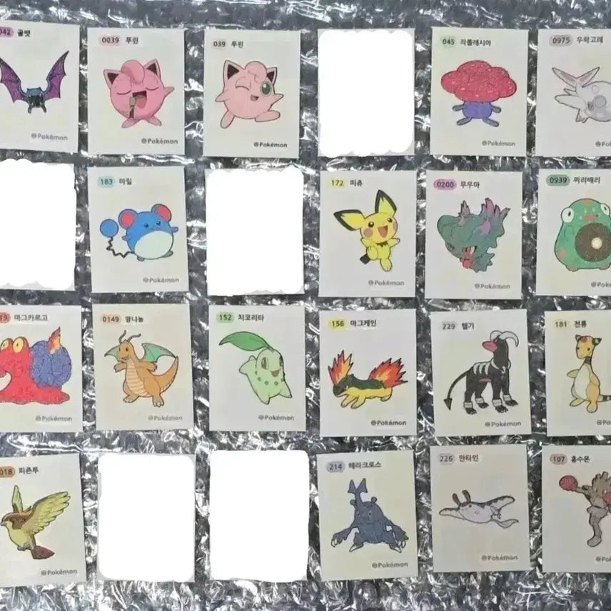 [BUNJANG] Pokemon Stickers Collection / 포켓몬띠부씰 피죤투푸린마릴피츄망나뇽마그케인홍수몬헬가전룡치코리타만타인무우마