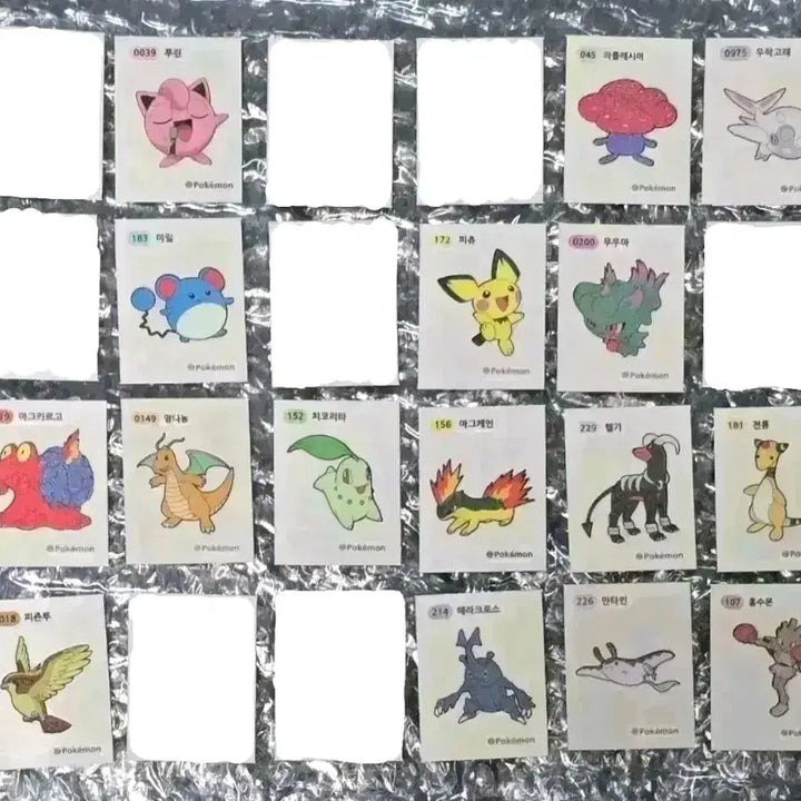 [BUNJANG] Pokemon Stickers Collection / 포켓몬띠부씰 피죤투푸린마릴피츄망나뇽마그케인홍수몬헬가전룡치코리타만타인무우마