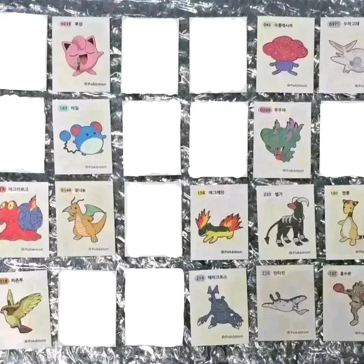[BUNJANG] Pokemon Stickers Collection / 포켓몬띠부씰 피죤투푸린마릴망나뇽마그케인홍수몬헬가전룡만타인무우마