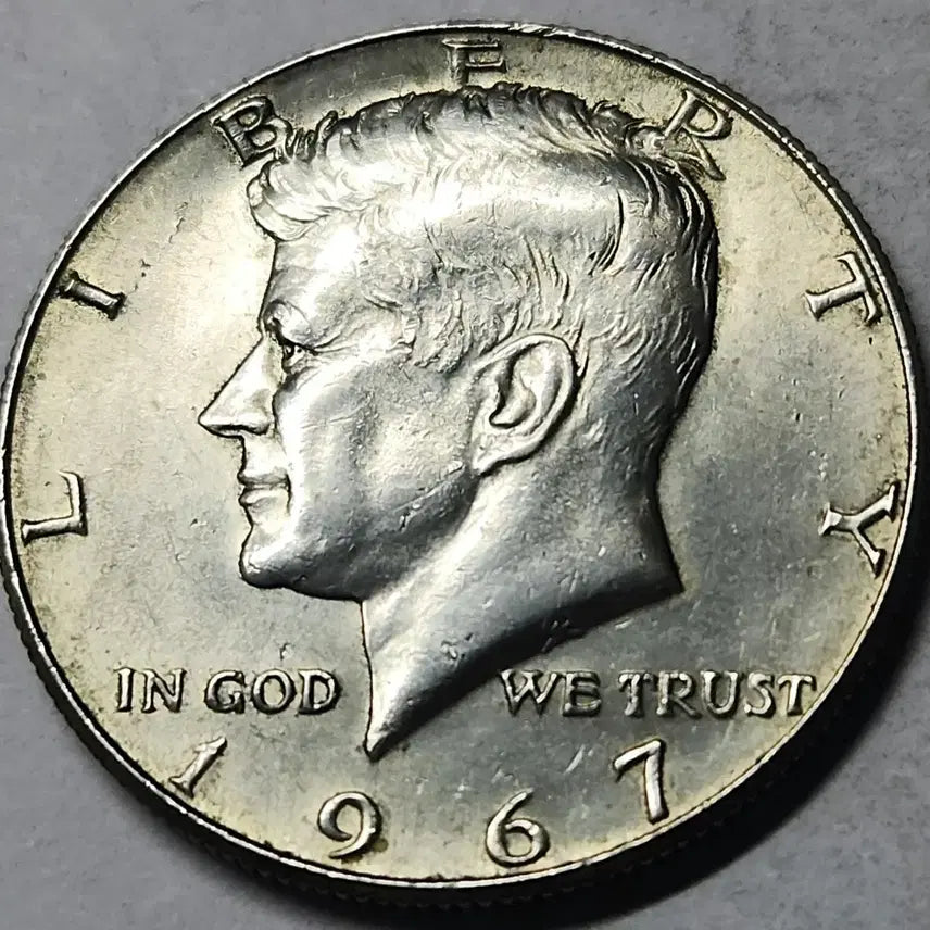 [BUNJANG] 1967 Kennedy Half Dollar Silver Coin (40%) - Double Die Error (DDR) / 은화 40% 더블다이 에러동전 미국주화 케네디 하프달러 1967
