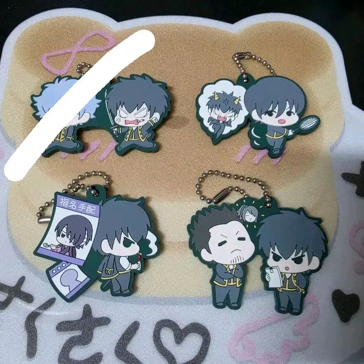 [BUNJANG] Gintama Okikagu &amp; Hijikata Fan Merchandise Keychain Set / 은혼 러버스트랩 오키히지 등 히지른 키링 양도