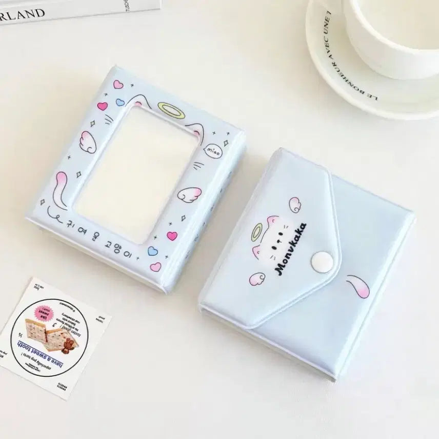[BUNJANG] Sky Blue Cat Photocard Holder / 콜북 콜렉트북 하늘색 고양이 블루 포토카드 포카 홀더