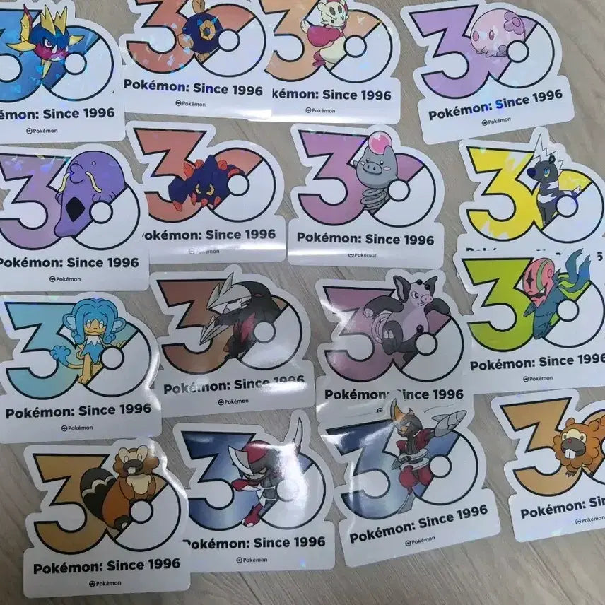 [BUNJANG] Pokemon 30th Anniversary Sticker Bundle Set (12 pcs) / 포켓몬 30주년 스티커 12장 일괄