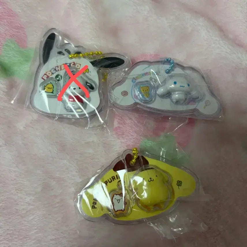 [BUNJANG] Sanrio Choco Ball Miniature Keychain Figure Set - Pom Pom Purin &amp; Cinnamoroll / 산리오 초코볼 미니어처 키링 피규어 패키지참 폼폼푸린 시나모롤