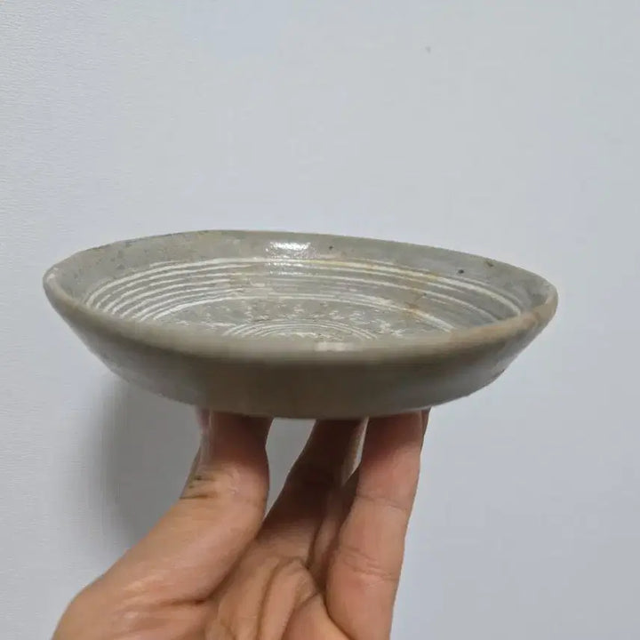 [BUNJANG] Authentic Early Joseon Buncheong Ware Inhwamun Plate Antique / 진품 조선초기 분청자 인화문 접시 골동품