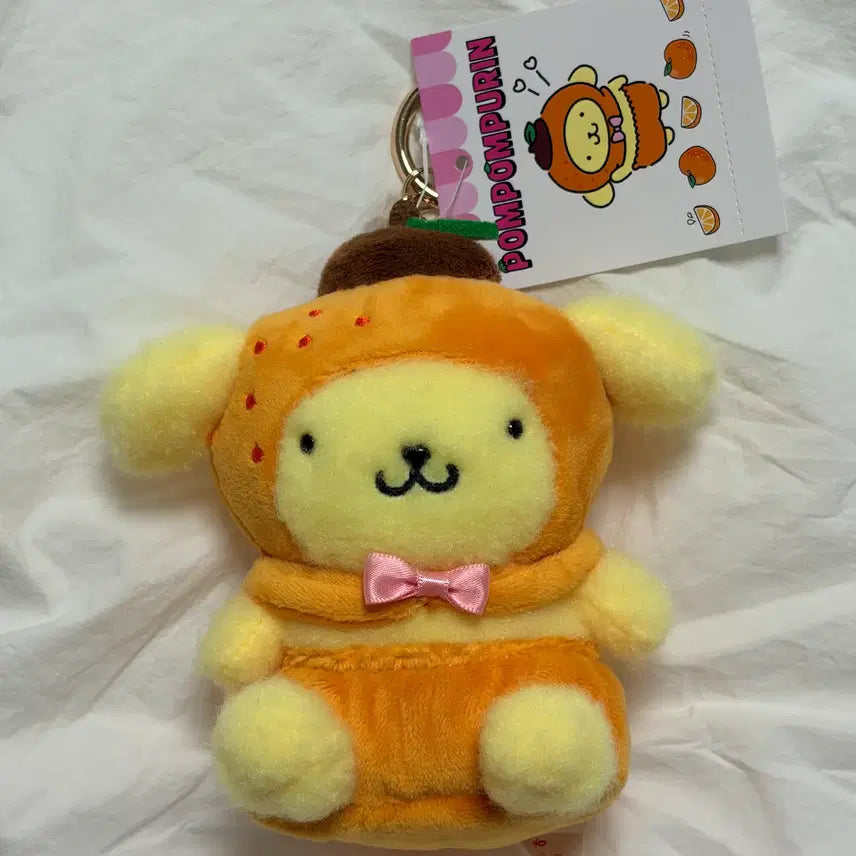 [BUNJANG] Sanrio PomPomPurin Fruit Series Mandarin PomPomPurin Mascot Plush / 산리오 폼폼푸린 과일시리즈 귤 폼폼푸린 마스코트 인형