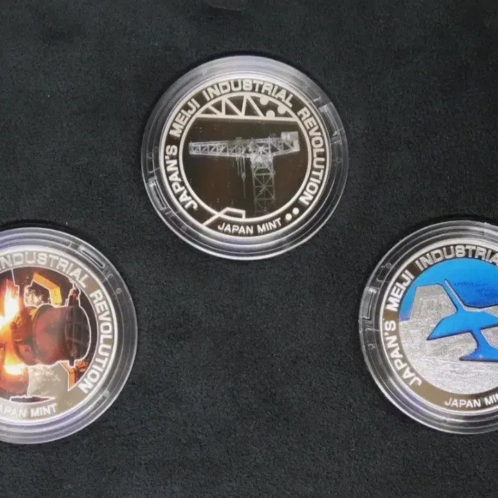 [BUNJANG] Meiji Industrial Revolution Silver Proof Medal Set (3 Types) / 일본 메이지 산업혁명 실버 프루프 은메달 3종 세트
