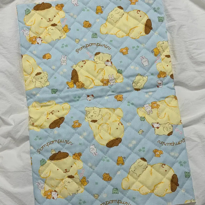 [BUNJANG] Sanrio Pompompurin 30th Anniversary Blue Quilting Fabric / 산리오 폼폼푸린 30주년 기념 블루 퀼팅 원단