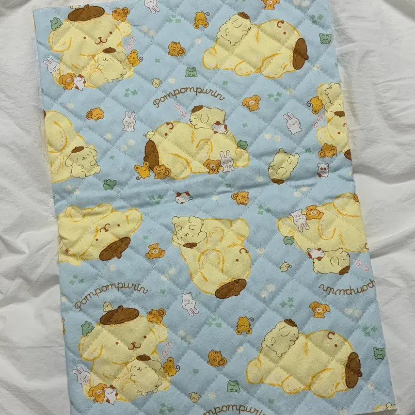 [BUNJANG] Sanrio Pompompurin 30th Anniversary Blue Quilting Fabric / 산리오 폼폼푸린 30주년 기념 블루 퀼팅 원단