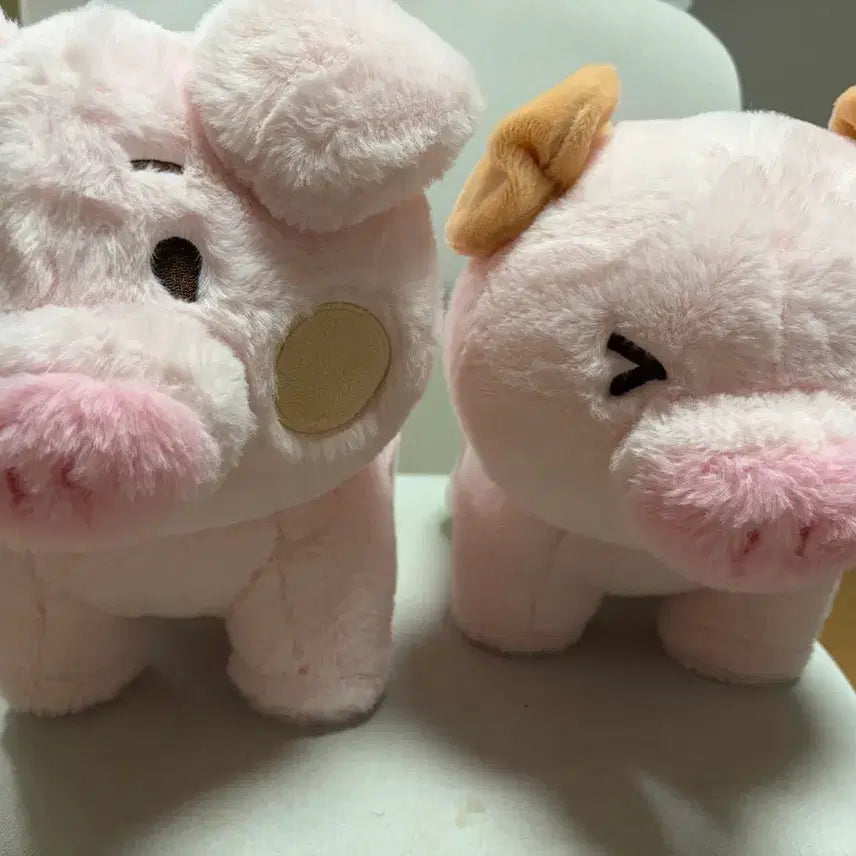 [BUNJANG] Pink Pig Plush Set (2 Pieces) / 핑크색 돼지 인형 2개 세트