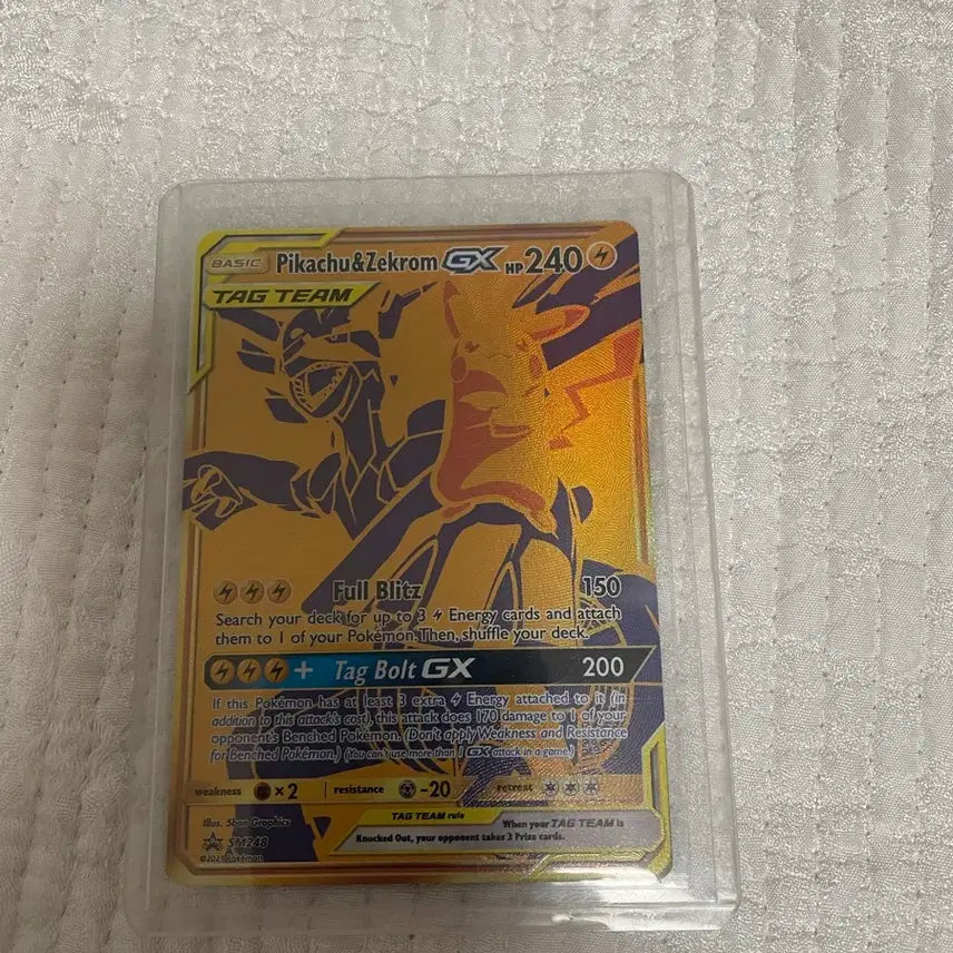 [BUNJANG] Pokemon Card Pikachu &amp; Zekrom GX Tag Team UR / 포켓몬카드 피카츄&amp;제크롬 GX 태그팀 ur