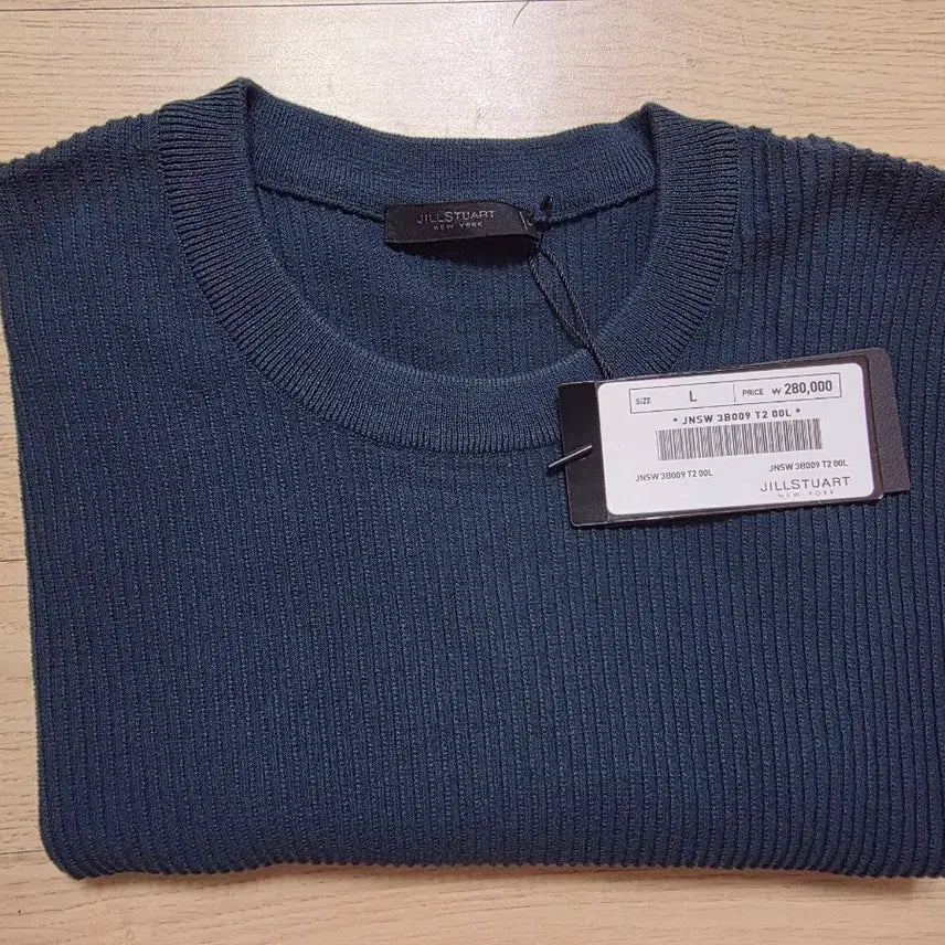 [BUNJANG] JILLSTUART NEW YORK Rib Texture Crewneck Knit L (103-105) / 질스튜어트뉴욕 리브 텍스쳐 크루넥 니트 L 103-105 정가 28만원