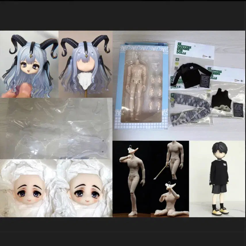 [SOLD OUT] 바디의상덤) 넨도헤어호환 개안 헤드 얼굴파츠 오비츠 피규어 구관 bjd