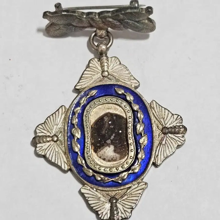 [BUNJANG] Great Japan Sericulture Association "Poongjamjang" Silver &amp; Enamel Medallion / 대일본잠업회 유공기장