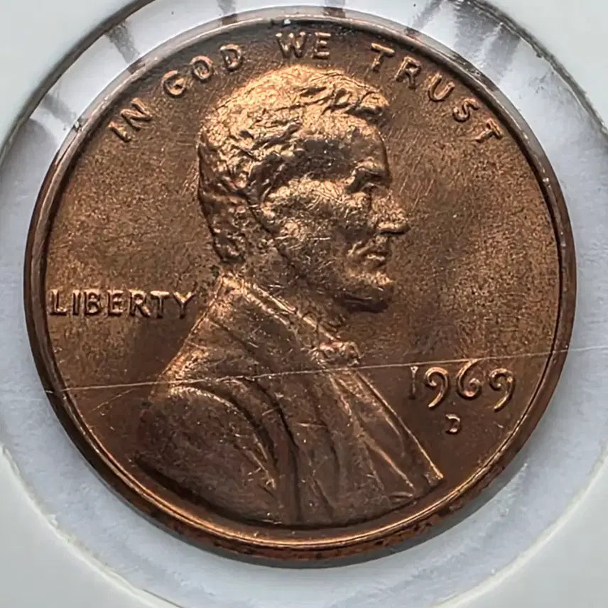[BUNJANG] 1969-D Lincoln Cent Uncirculated Denver Penny / 링컨 1센트 1969_D 년도 미사용 덴버 페니