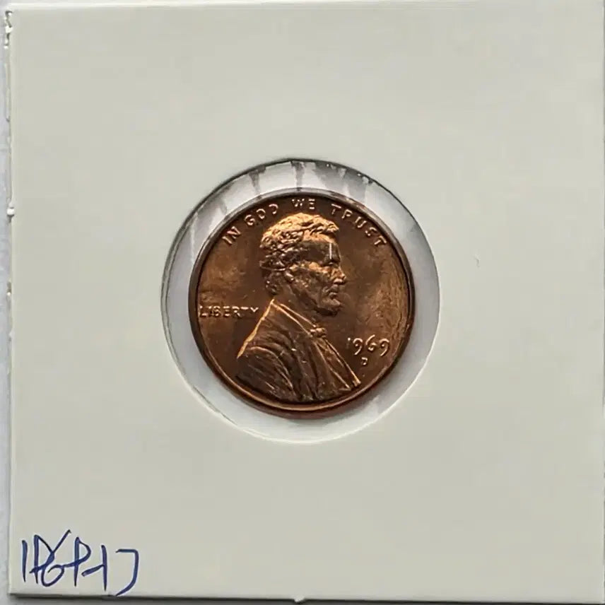 [BUNJANG] 1969-D Lincoln Cent Uncirculated Denver Penny / 링컨 1센트 1969_D 년도 미사용 덴버 페니