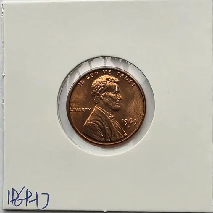 [BUNJANG] 1969-D Lincoln Cent Uncirculated Denver Penny / 링컨 1센트 1969_D 년도 미사용 덴버 페니