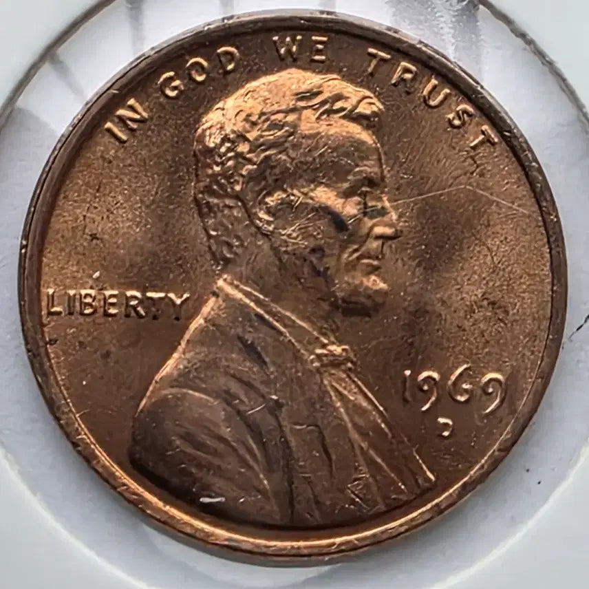 [BUNJANG] 1969-D Lincoln Cent Uncirculated Denver Penny / 링컨 1센트 1969_D 년도 미사용 덴버 페니