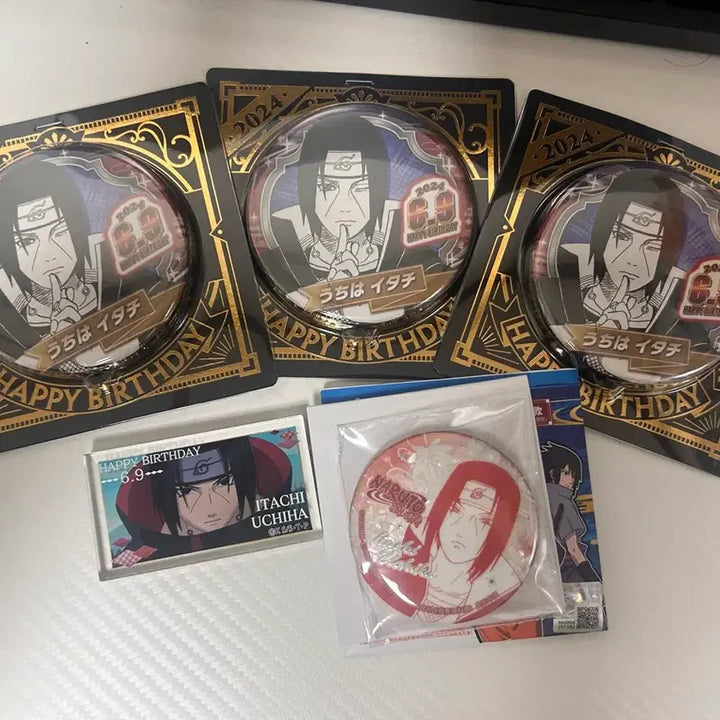 [BUNJANG] Naruto Itachi Birthday Can Badge Acrylic Block Bundle Set / 나루토 이타치 생일 캔뱃지 아크릴 일괄