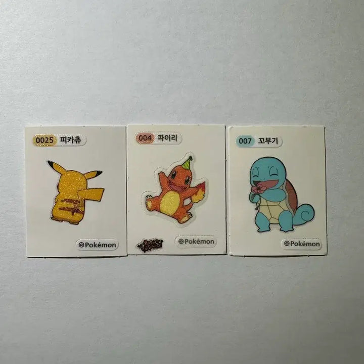 [BUNJANG] Pokemon Stickers Charizard, Pikachu, Squirtle Limited Edition Set / [한정판] 포켓몬 띠부씰 파이리,피카츄,꼬부기 한정판