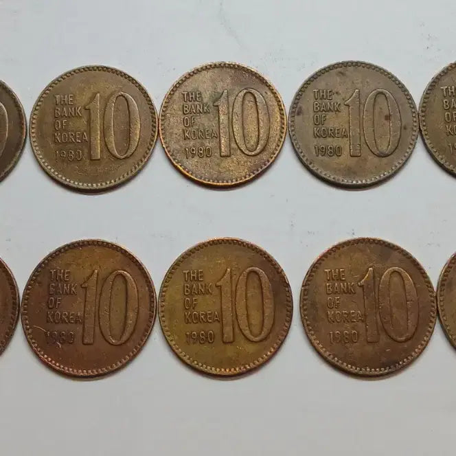 [BUNJANG] 1980 10 Won Coin Bundle (10 pcs) / 1980년 10원 동전 10개 일괄