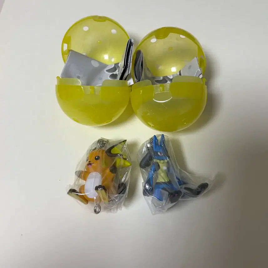 [BUNJANG] Pokemon Keychain Set - Raichu, Pikachu, Lucario / 포켓몬 대롱 가챠 라이츄 피카츄 루카리오