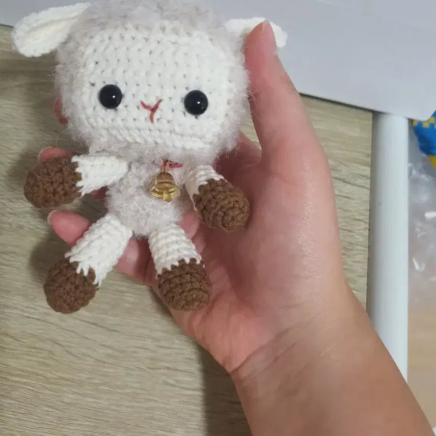 [BUNJANG] Handmade Crochet Baby Sheep Animal Doll / 핸드메이드 뜨개질 코바늘 아기양 동물 인형