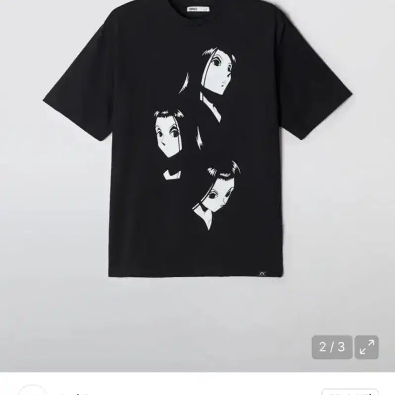 [BUNJANG] Hunter x Hunter x SPAO Collab Illumi Short Sleeve T-Shirt Black S / 헌터헌터 스파오 콜라보 이르미 반팔티 블랙 S 미개봉 새상품
