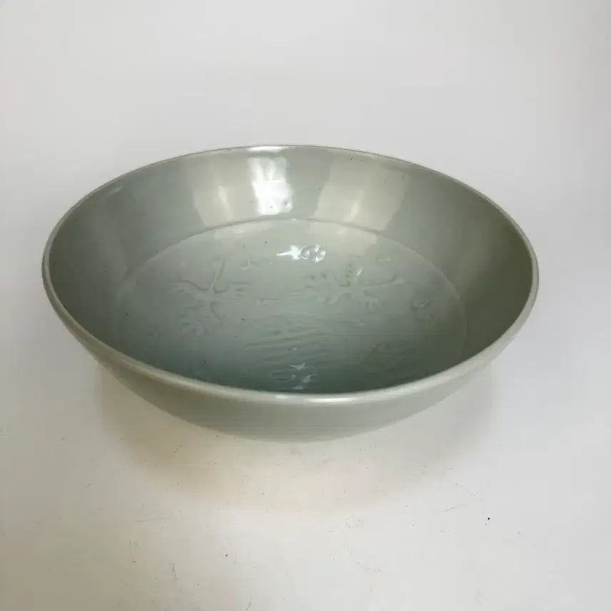 [BUNJANG] Yingqing Celadon Porcelain Longevity Motif Large Bowl / 영청백자 장수도문 대완