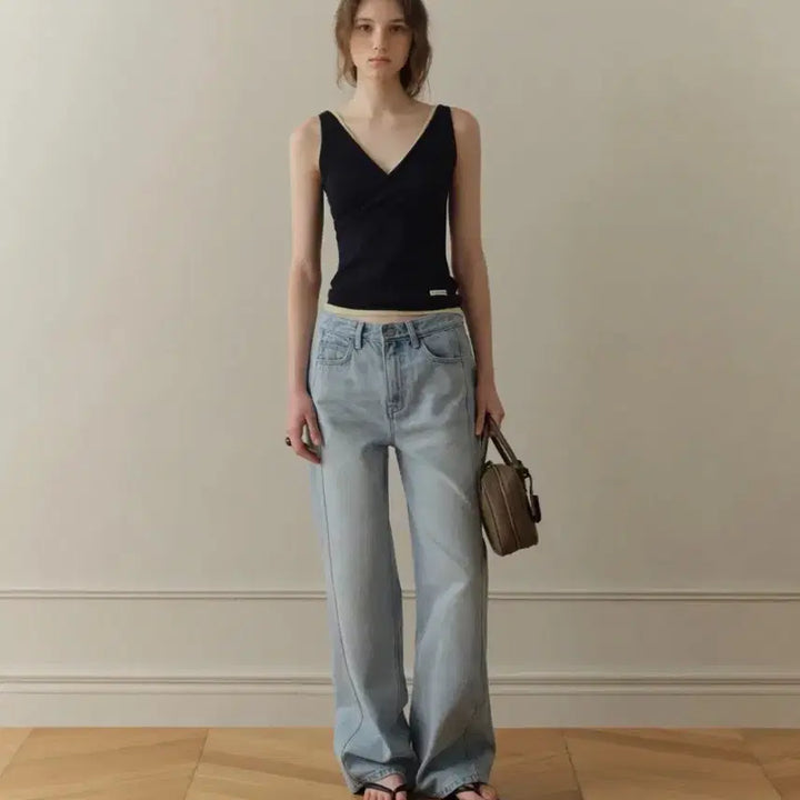 [BUNJANG] For You On Leon Side Panel Loose Denim / (새상품)포유온 리온 사이드 패널 루즈 데님