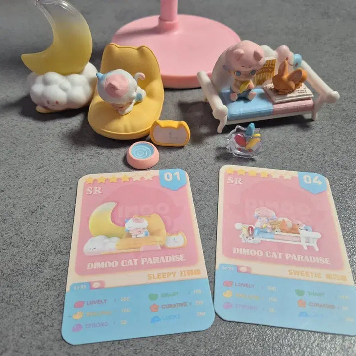 [BUNJANG] Dimoo Cat Paradise Figure 2 Types Bundle Set / 디무 캣파라다이스 피규어 2종 일괄