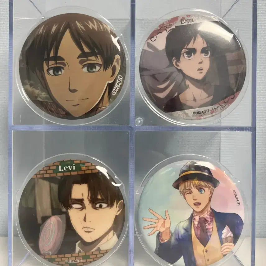 [BUNJANG] Attack on Titan Eren, Levi, Armin Can Badge Set / 진격의거인 에렌 리바이 아르민 캔뱃지 판매
