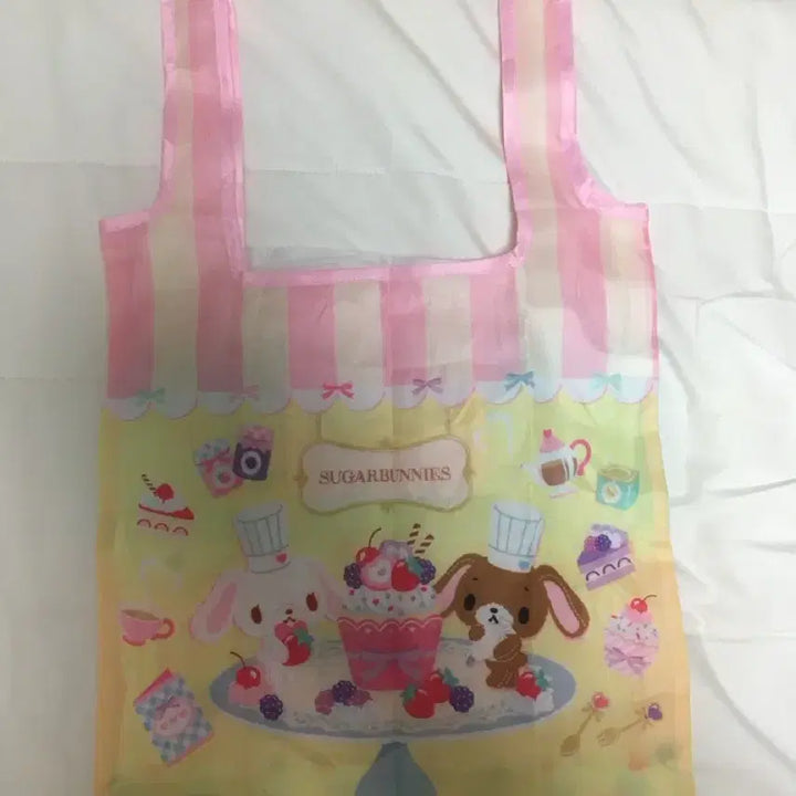 [BUNJANG] Sanrio Sugarbunnies Eco Bag / 산리오 슈가바니즈 에코백 바쿠백 가챠 시로우사 쿠로우사