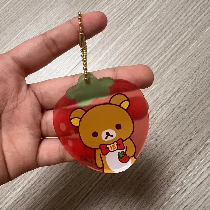 [BUNJANG] San-X Strawberry Rilakkuma Keychain / 산엑스 딸기 리락쿠마 키링