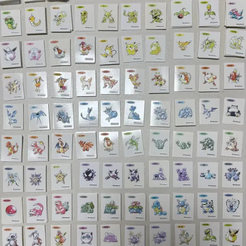 [BUNJANG] Pokemon 30th Anniversary Art Seal Bundle Set (72 Types) / 포켓몬 띠부씰 30주년 아트씰 79종